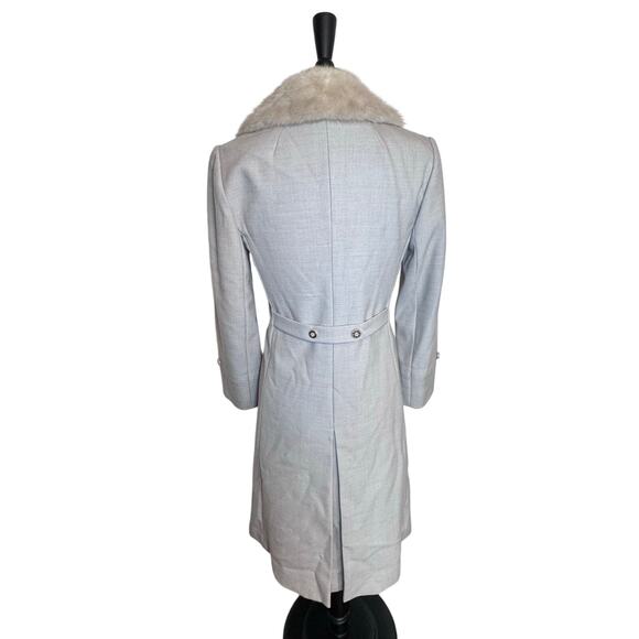 VINTAGE 1950’s YouthCraft Beige Womens Wool Long Coat Mink Fur Collar ILGUW Sz S - Picture 8 of 15